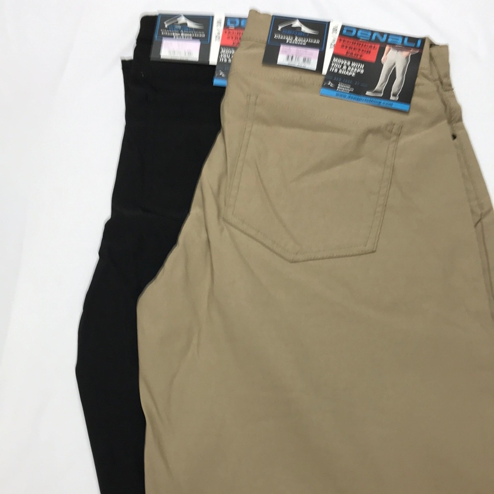 Denali 32-30 Lot of 2 Black and Khaki Technical Stretch Pants